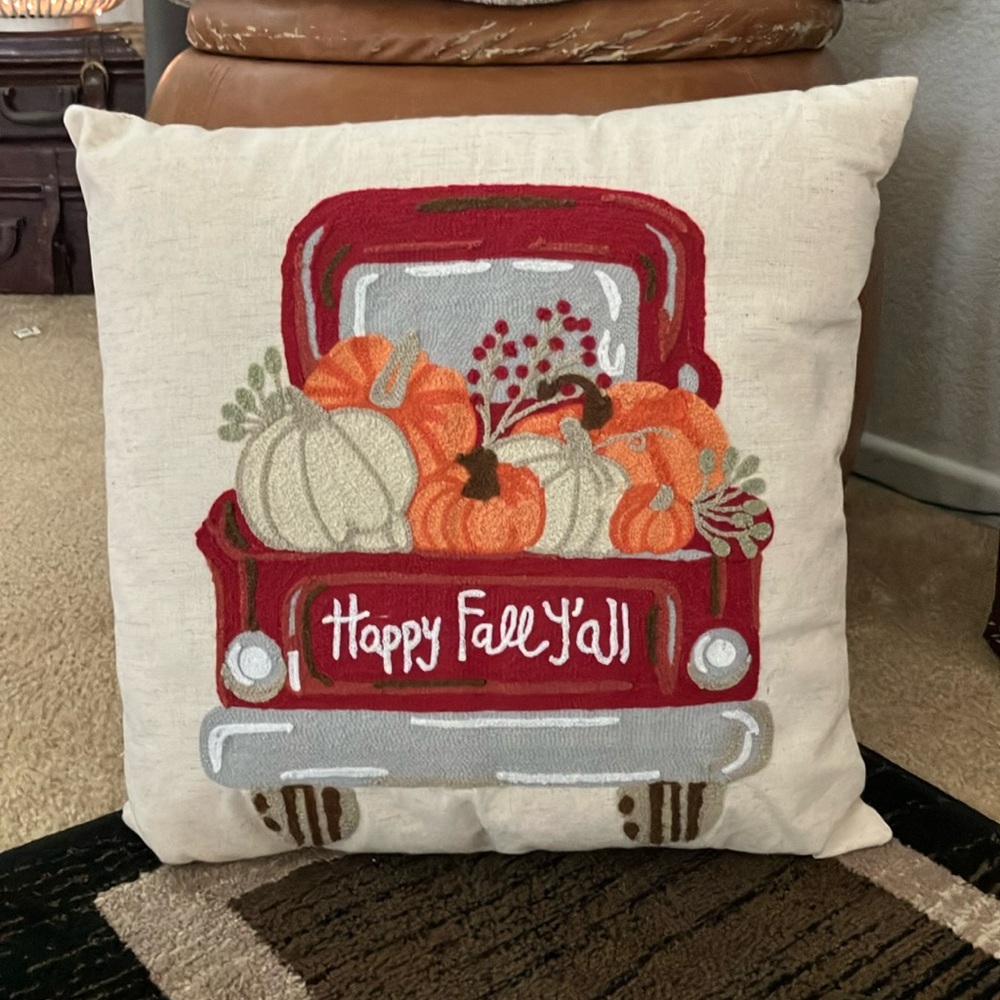 Fall Decorative Truck Cushion
